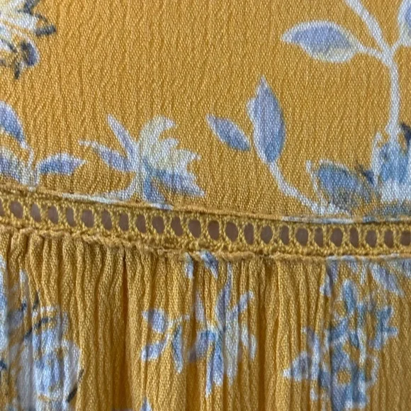 American Rag Yellow Floral Long Sleeve Blouse Size L - Picture 7 of 14